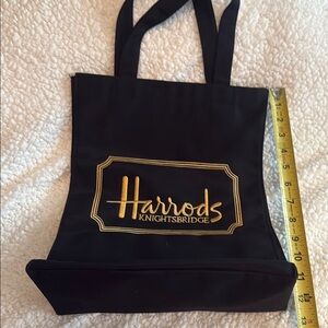 Harrods Black and Gold Structured Tote Bag